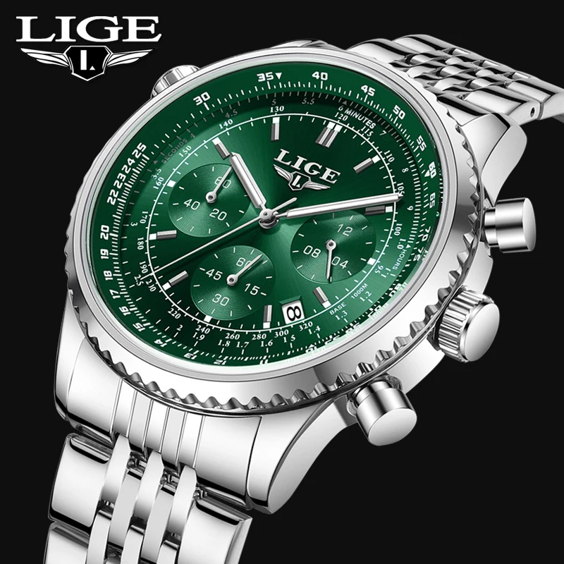 

LIGE лучший бренд класса люкс мужские часы модные деловые кварцевые наручные часы водостойкие светящиеся часы с хронографом мужские Reloj Hombre