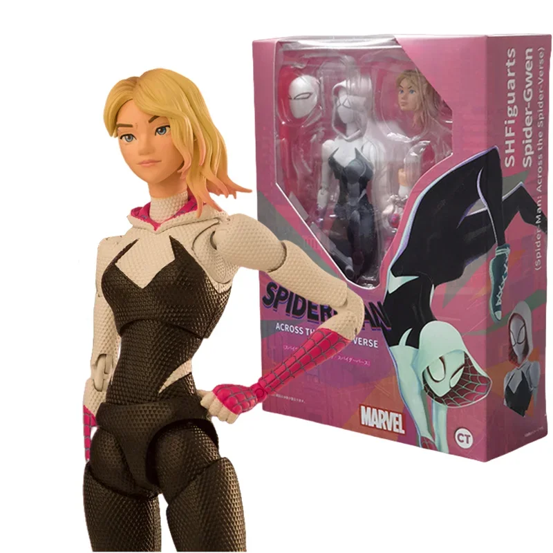 In Stock Spider Man Spider Gwen Stacy Spider Miles Morales Anime Action Figure Model S.H.Figuarts Collection Doll Kids Toys Gift