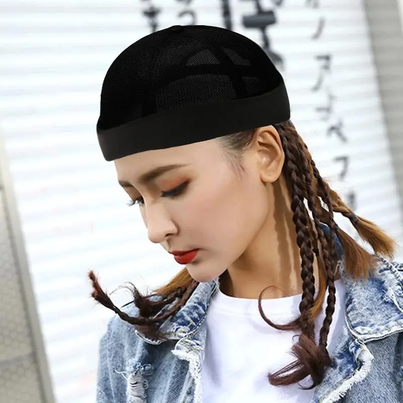 للجنسين شبكة Brimless Skullcap الهيب هوب بحار قبعة الصيف مع توالت الكفة تنفس قبعة صغيرة للرجال والنساء