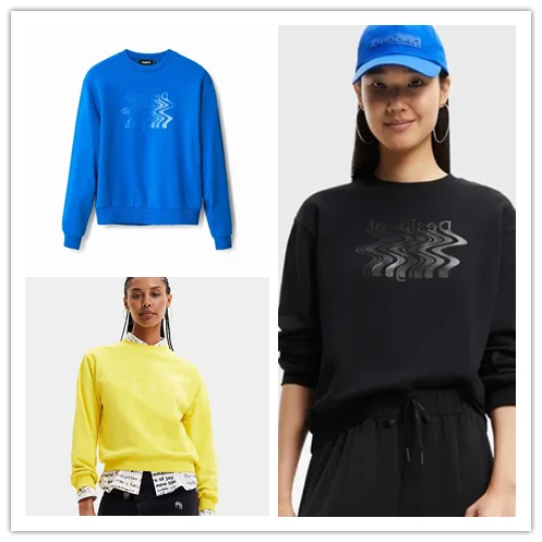 

Foreign trade Spain new printed glue round neck fruit color hoodie three colors