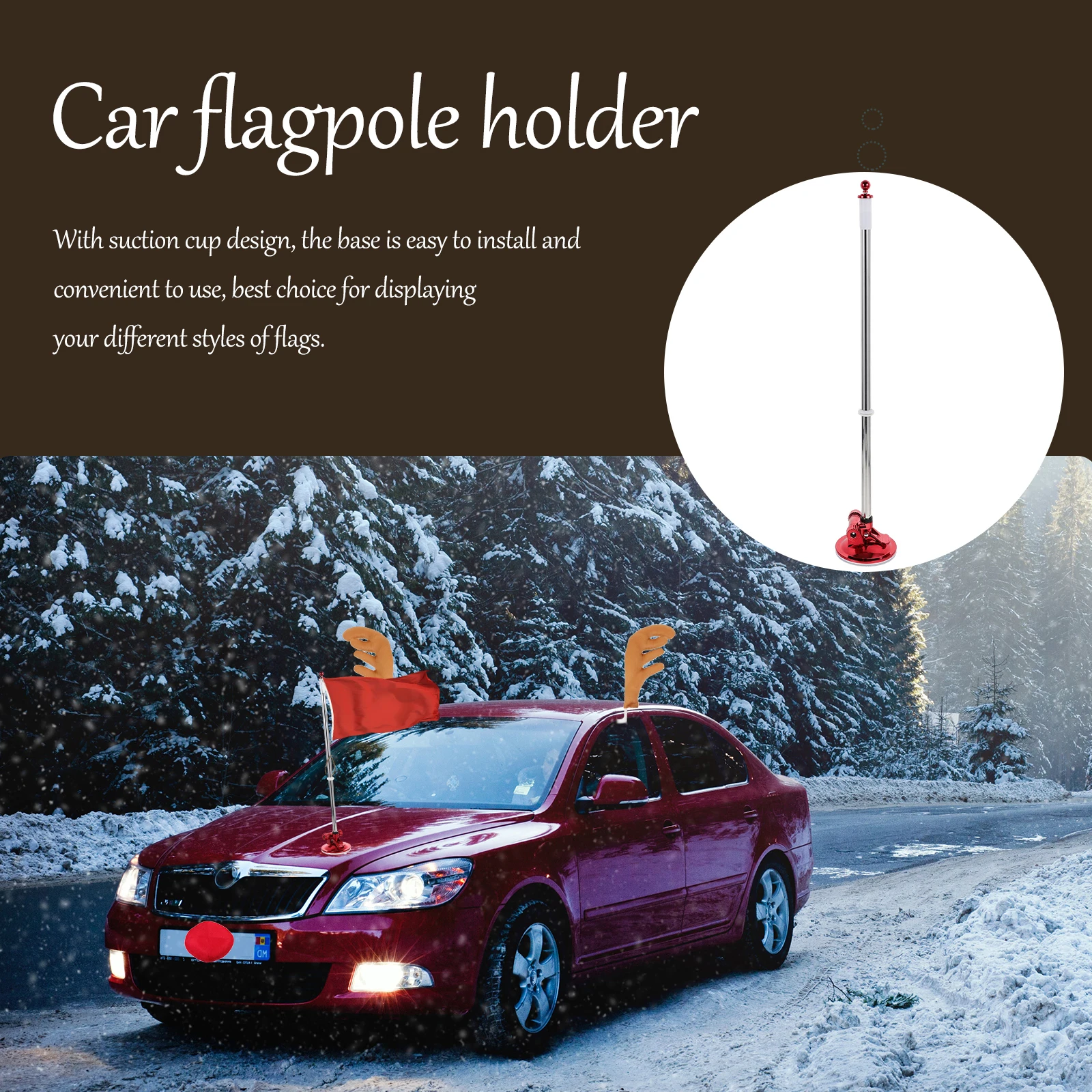 

Stable Suction Cup Flagpole Bracket Durable Car Flag Mount Tool Outdoor Display Flag Pole Telescopic Durable Flagpole Bracket