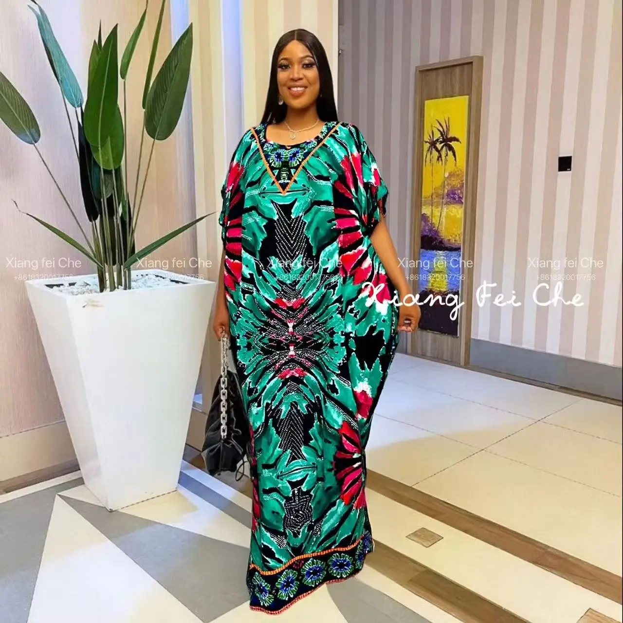 

2025 новое модное дышащее свободное длинное платье, большая повязка на голову, Ближний Восток, африканская этническая летняя хлопковая женская одежда с принтом Дашики