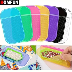 HOMFUN Point Drill Tray Anti slip Sticky Washable Silicone Mat for 5D Diamond Painting DIY Reusable Tools Embroidery Accessories