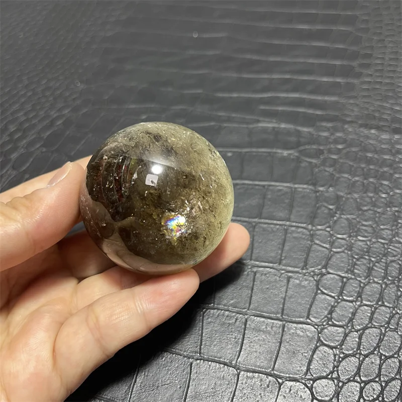 

Healing Natural Crystal Brazil Rainbow Smokey Citrine Quartz Sphere Polished Ball High Quality Precious Home Decoration Gift Ore