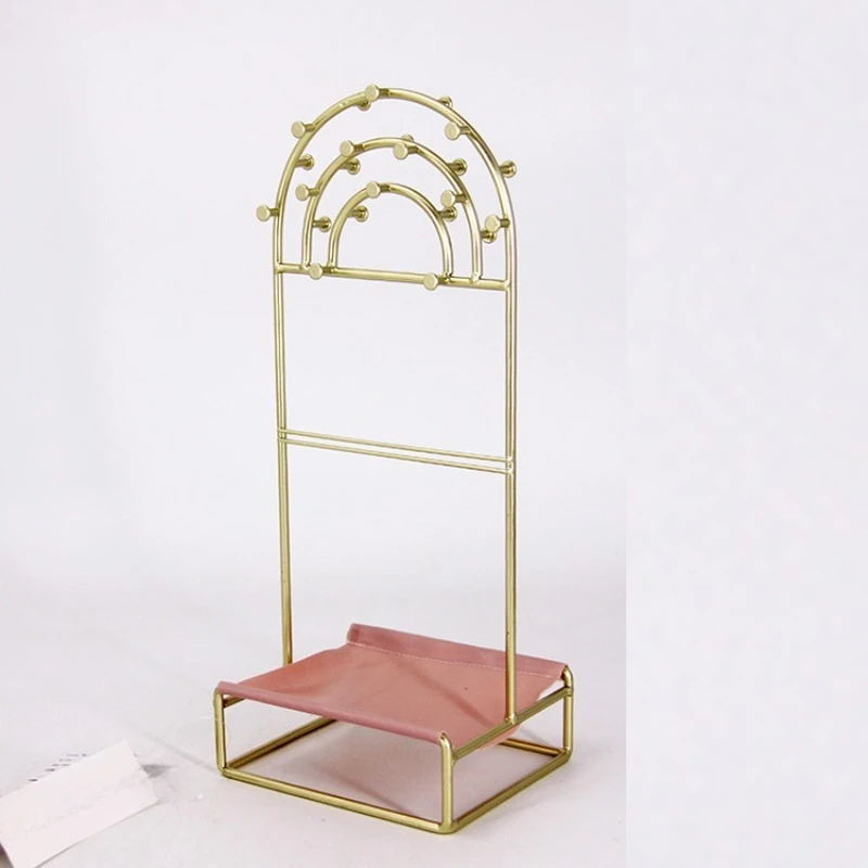 

Fashion custom gold iron earrings, necklace storage display rack jewelry