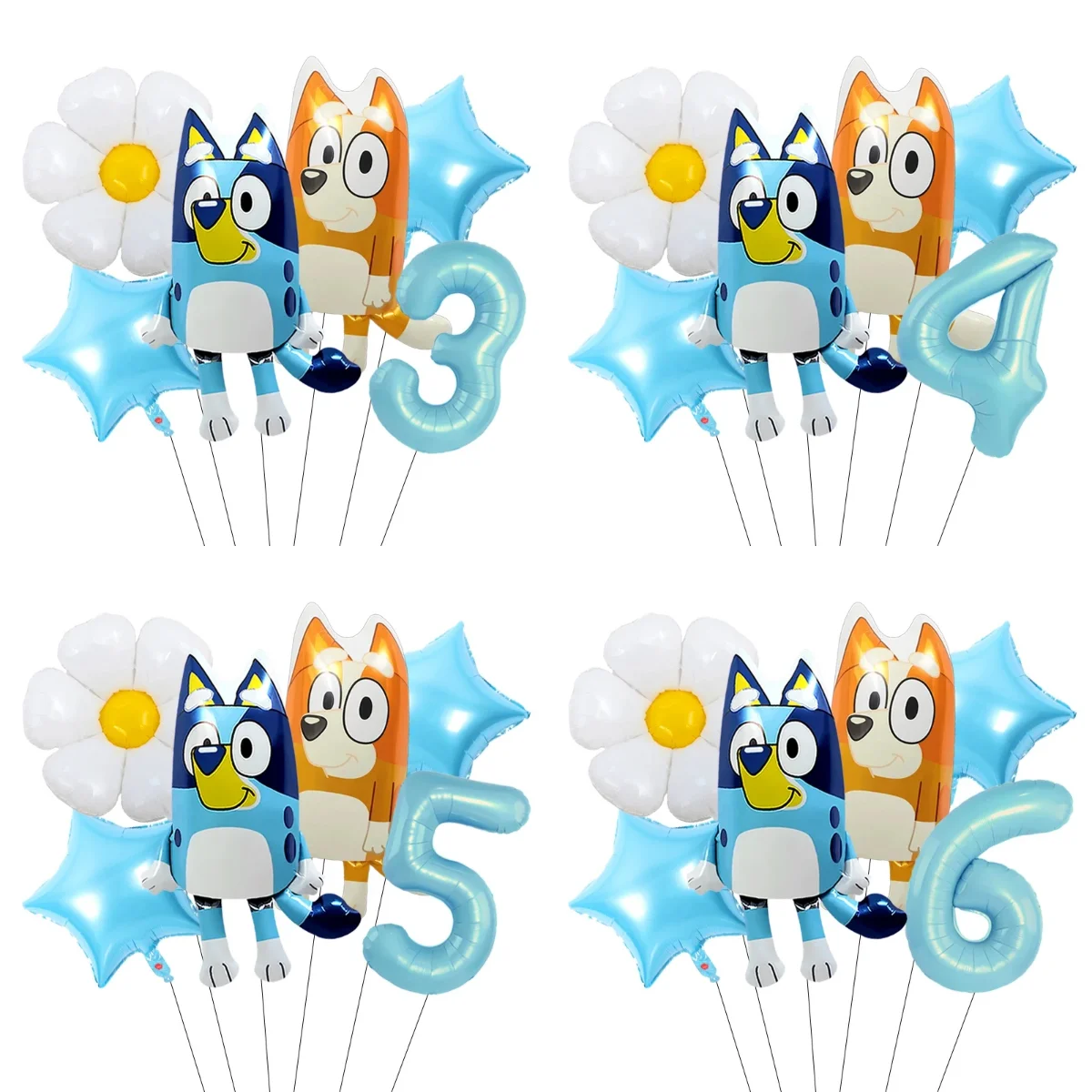 6Pcs Bluey Bingo Th…