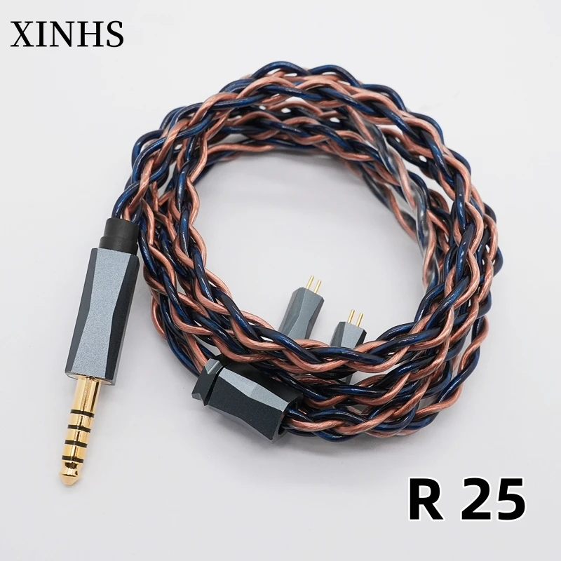 

XINHS R25 4-Core Silver-Graphene 7N Pure Copper Hybrid Headphone Replacement Cable Balanced 4.4mm 3.5mm 2.5mm Audio Cable