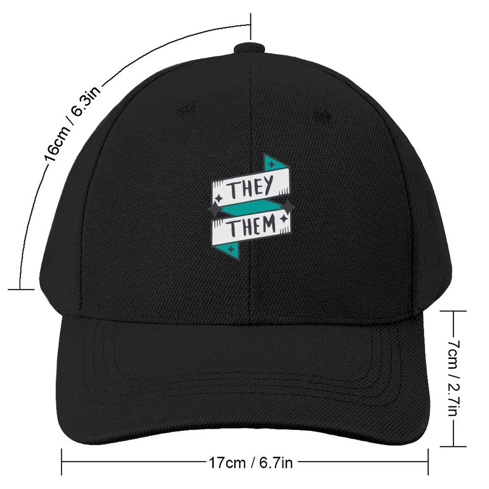 They / Them (Non-binary) Blue / Turquoise in Yellow Baseball Cap Kids Hat Golf fishing hat Sun Hat For Children Ladies Men's