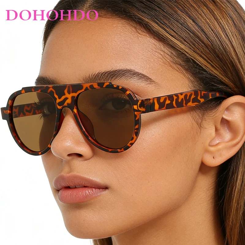 

Vintage Pilot Oversized Women's Sunglasses New Luxury Designer Men Sun Glasses Outdoor Sports Drive Punk Shades Unisex UV400