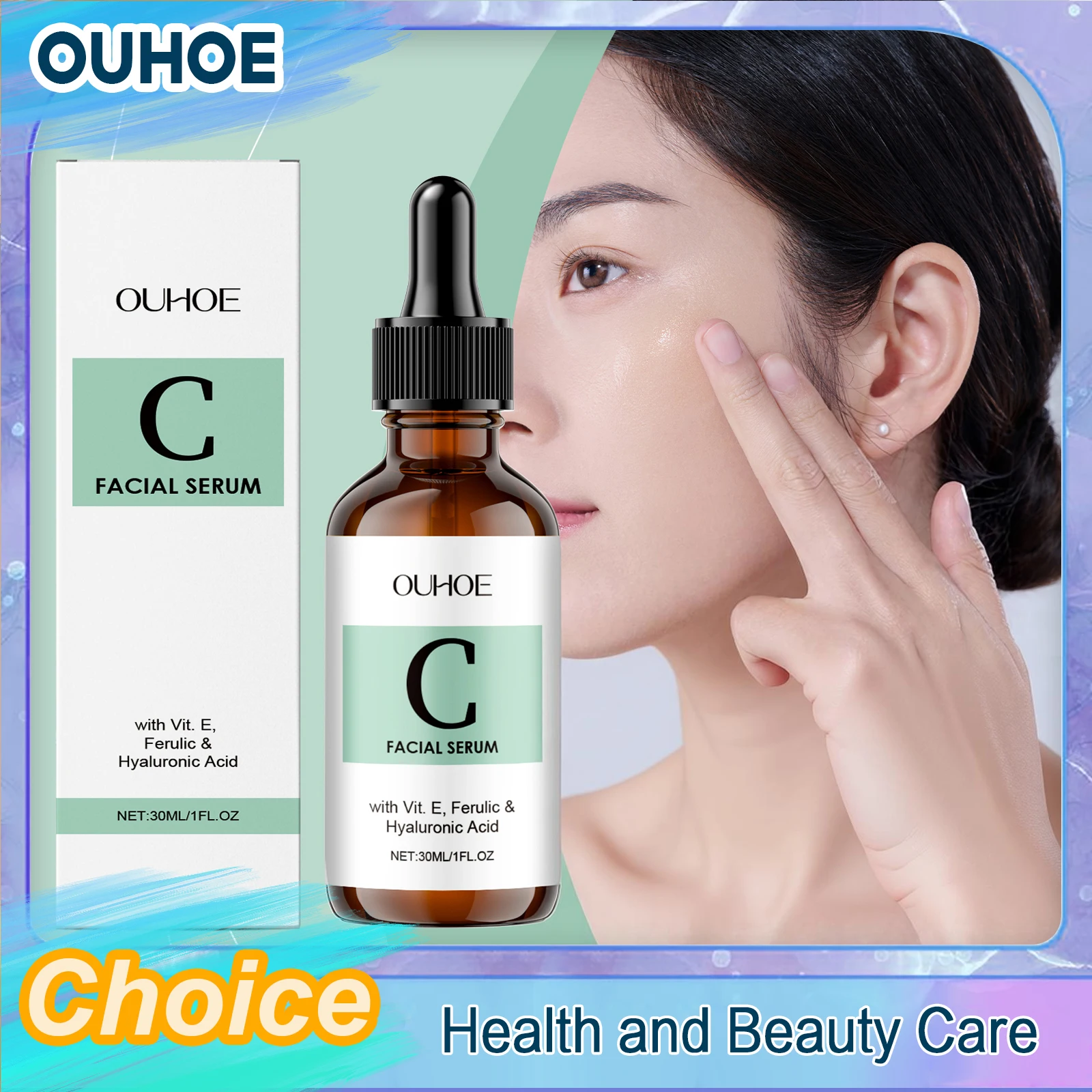 Essência Facial OUHOE: Melhora a Elasticidade, Suaviza e Hidrata Profundamente, Hidratação Diária de Longa Duração