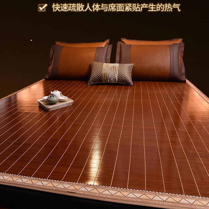 Mat Bamboo mat summer ice silk mat summer folding household double-sided straw mat student dormitory single bed