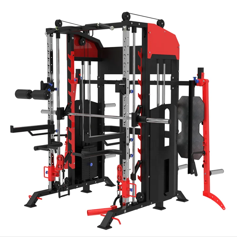 Home Fitness Gym Commercial Multifunctional Power Car 1 Smith Machine With 80kg*2=160kg Counterweights Door To Door