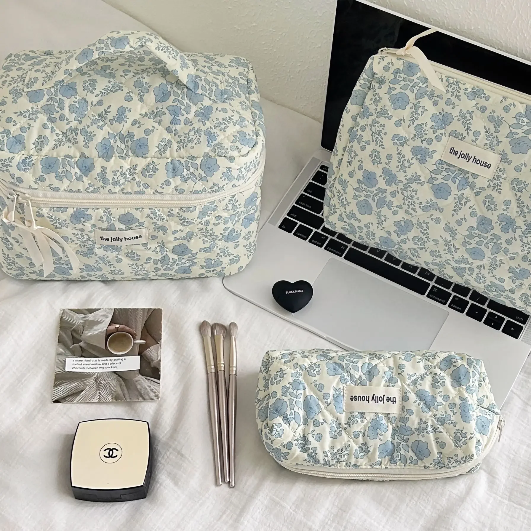 Big Fresh Floral Makeup Bag Large Capacity Cosmetic Storage Bag Portable Portable Portable Toiletries Bag Makeup Bag