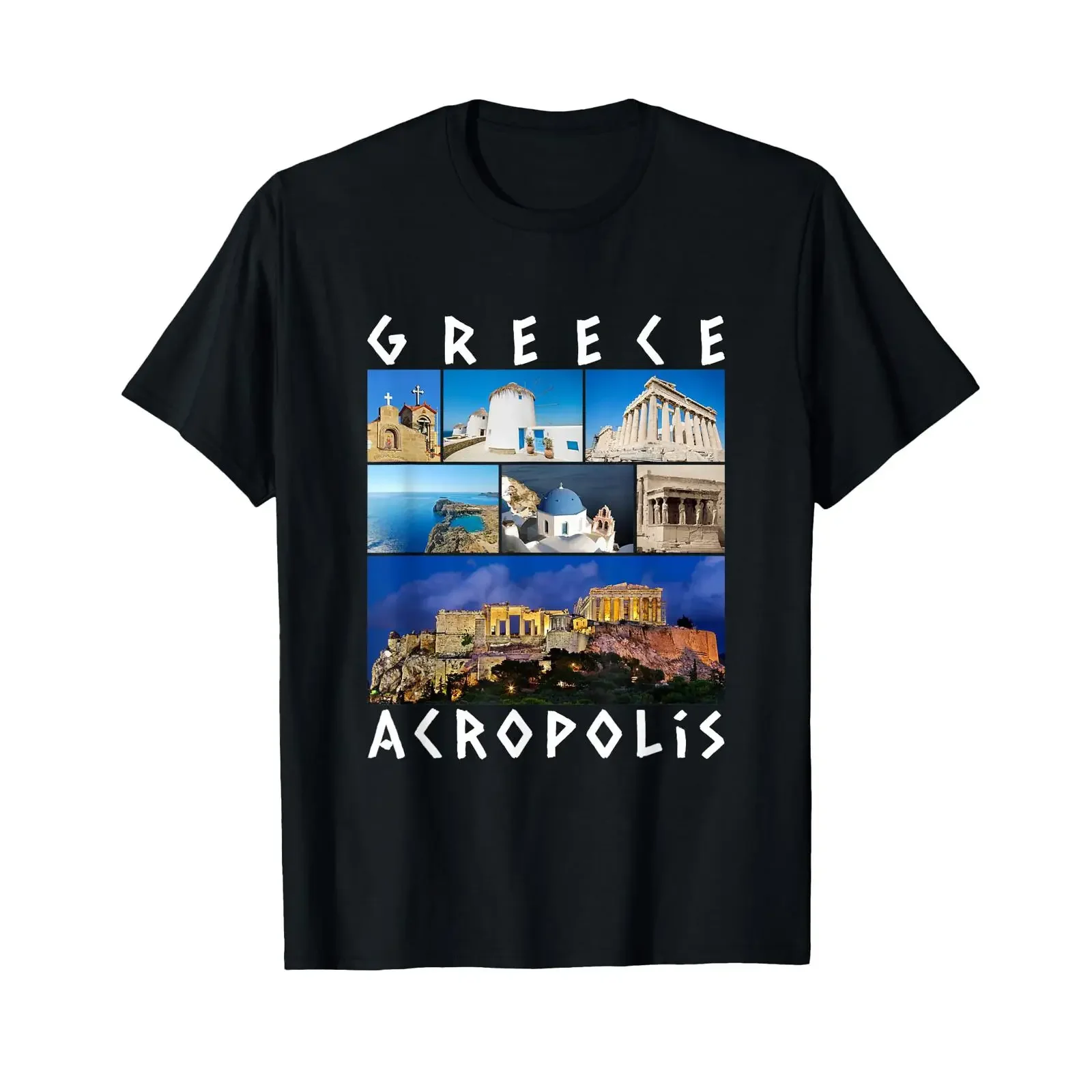 Greece Acropolis Famous Sights Gallery Traveler Souvenir T Shirt vintage Washed graphic Stylish Slightly Top For Everyday Wear