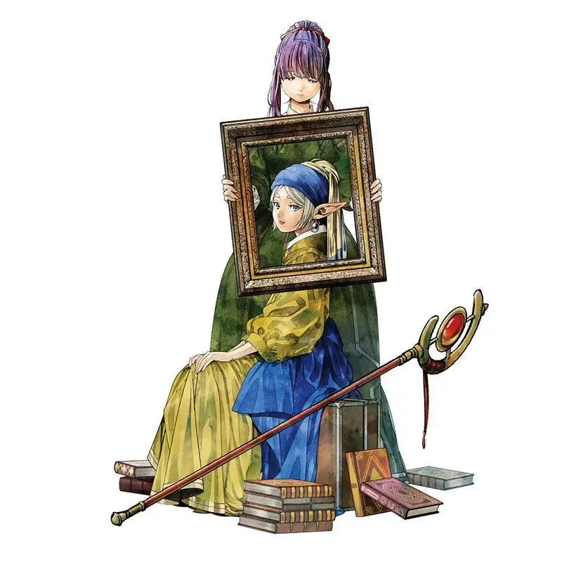 Acrylic Stand Frieren Anime Figure Standee Desk Decor Painting Parody Art Table Ornament Gift for Manga Fans Home Display Collec
