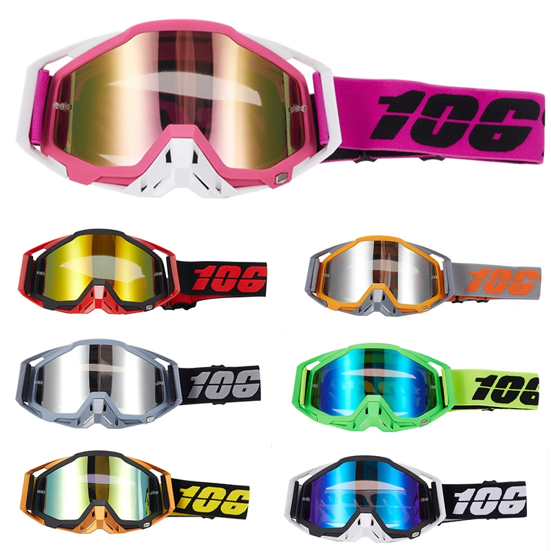 106% Motorcycle Glasses Goggles Motocross Goggles Helmet MX  Dirt Bike ATV Ski Outdoor Sports Glass Scooter Googles Mask Cycling