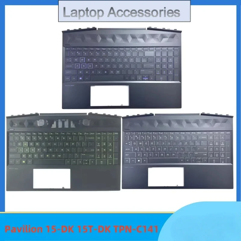 

HJ New For Pavilion 15-DK 15T-DK TPN-C141 Laptop US Keyboard with palmrest upper cover backlight L57596-001 L57593-001