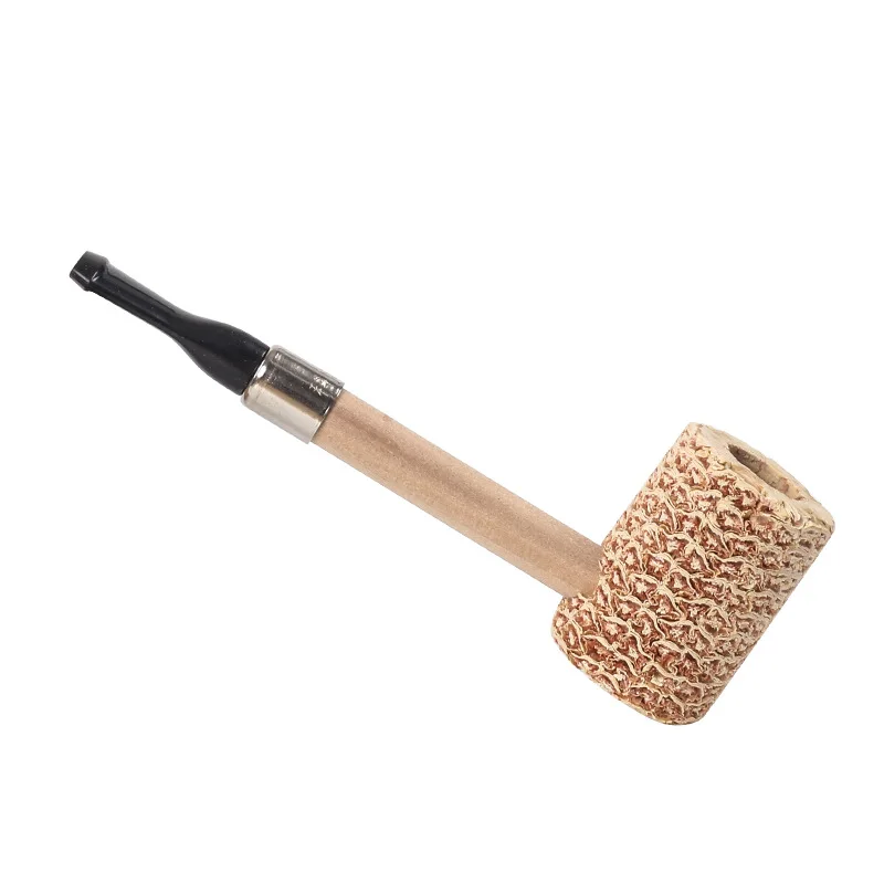 Portable and Removable Tobacco Pipe, Natural Corn Pipes, Disposable Straight Type, Creative Oval, Medium Corn Pipe, 1Pc