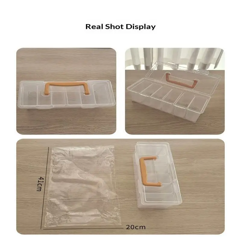 7-teiliges Werkzeug-Organizer-Set, transparente Aufbewahrungsbox mit Trennwänden, tragbarer Koffer für Gewürze, Perlen, kleine Hardware-Zubehörteile – Detail 13
