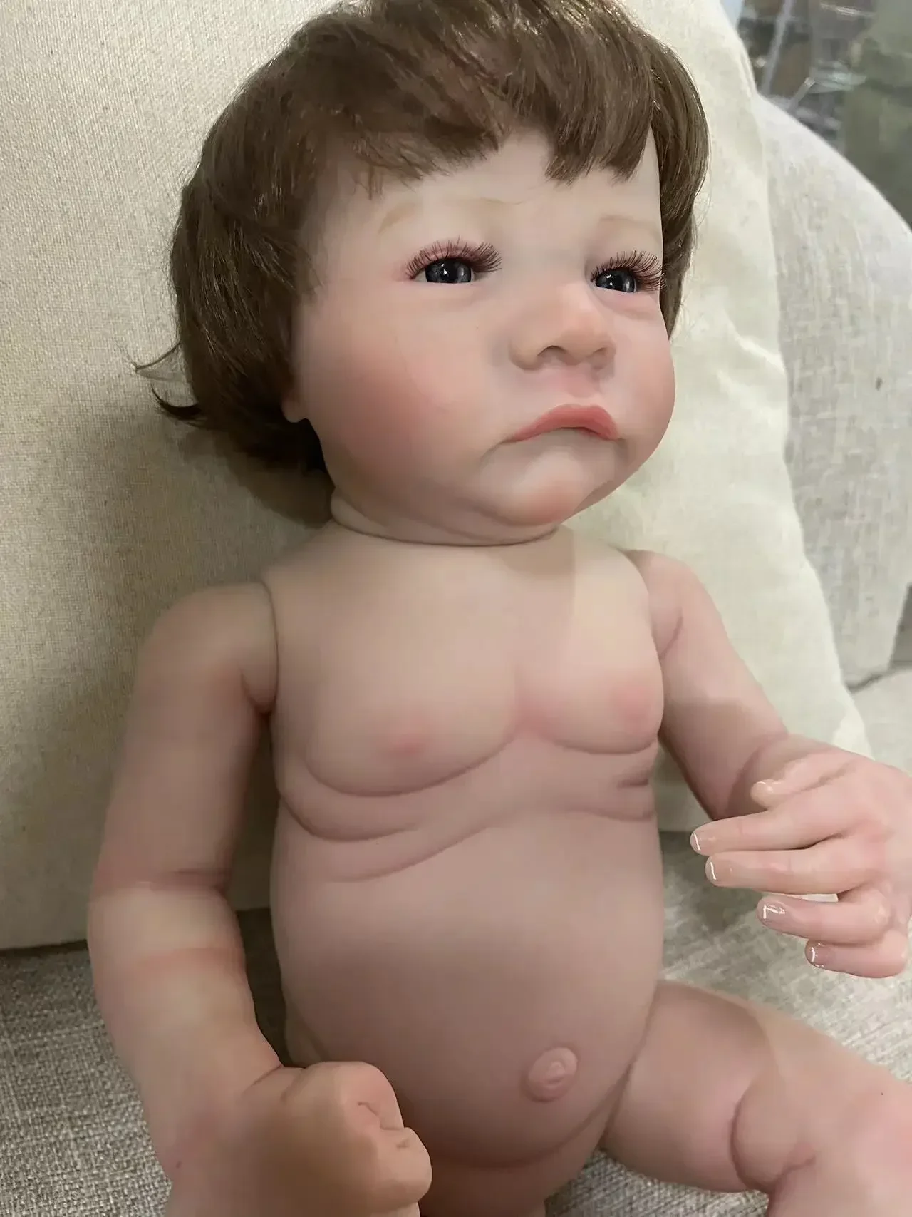 48cm Levi Awake Already Painted Finished Newborn Baby Size Reborn Baby Doll 3D Skin Visible Veins lifelike Real Baby