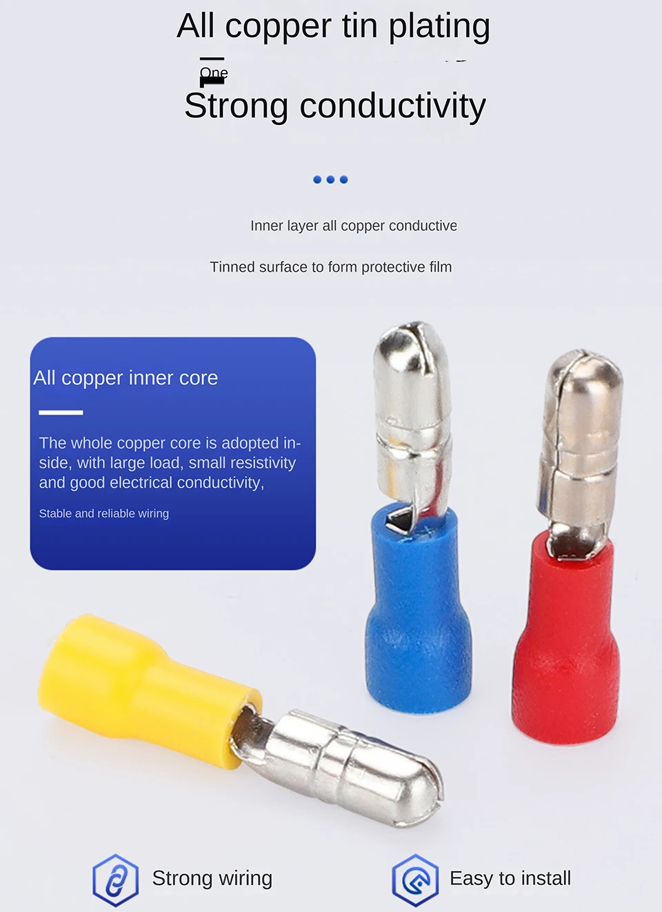 Kugelförmige Anschlussklemmen MPD FRD Elektrische Kabelverbinder Männlich Weiblich Schnellverbinder PVC-Isolierte Crimpklemmen Kabelstecker – Detail 4