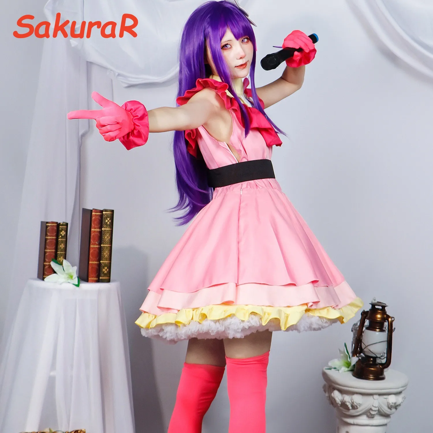 Anime Oshi No Ko Hoshino Ai Cosplay Kostuum Rollenspel Comic Con Dress Hallowmas Party Pruiken Animatieprop