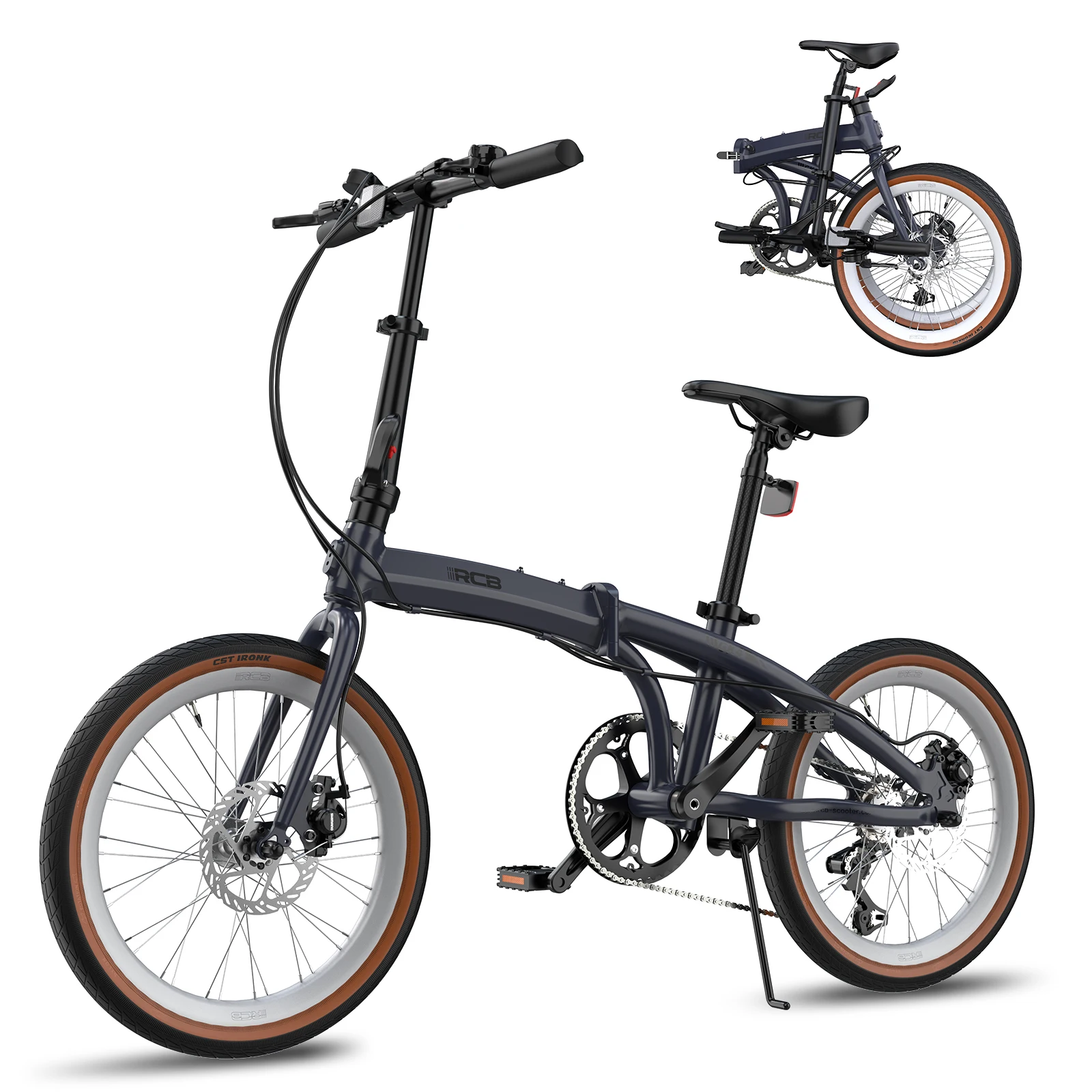 RCB Vouwfiets 20 Inch Lichtgewicht Aluminium Frame 7 Versnellingen Opvouwbare Fiets voor Volwassenen Tieners Stadsverkeer GK4