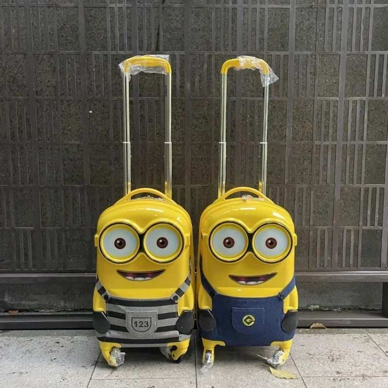 Hot New Original 18 Inch Minions Ultra Light Adult Children\'S Luggage Silent Universal Wheels Travel Cartoon Boarding Case Gifts