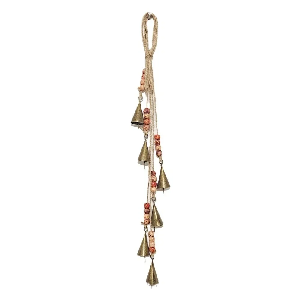 Vintage Bohemia Wind Chime Handmade Multicolored Door Hanging Triangular Ceramic Bead Wall Mounted Wind Chime Garden Decor