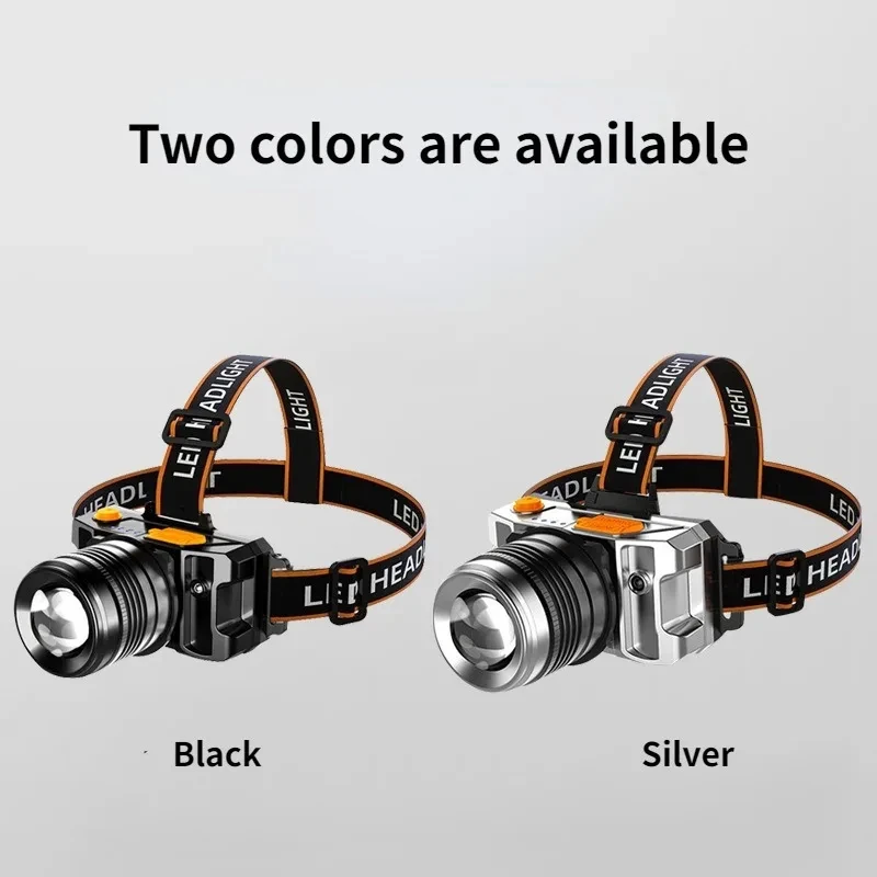 Super Bright USB Rechargeable Headlight with 5 Lighting Modes Head light Digital Electric Display for Outdoor Fishing Camping
