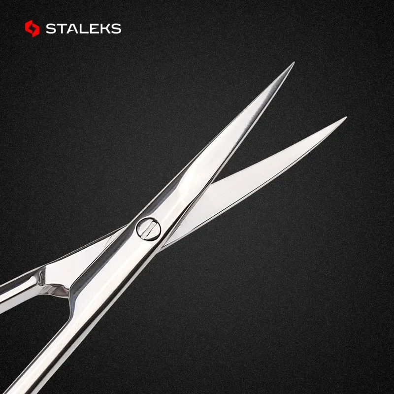 STALEKS SE-20-2 Nail Scissors High Quality Stainless Steel Elbow Eyebrow Scissors Profession Trim Nose Hair Makeup Tool