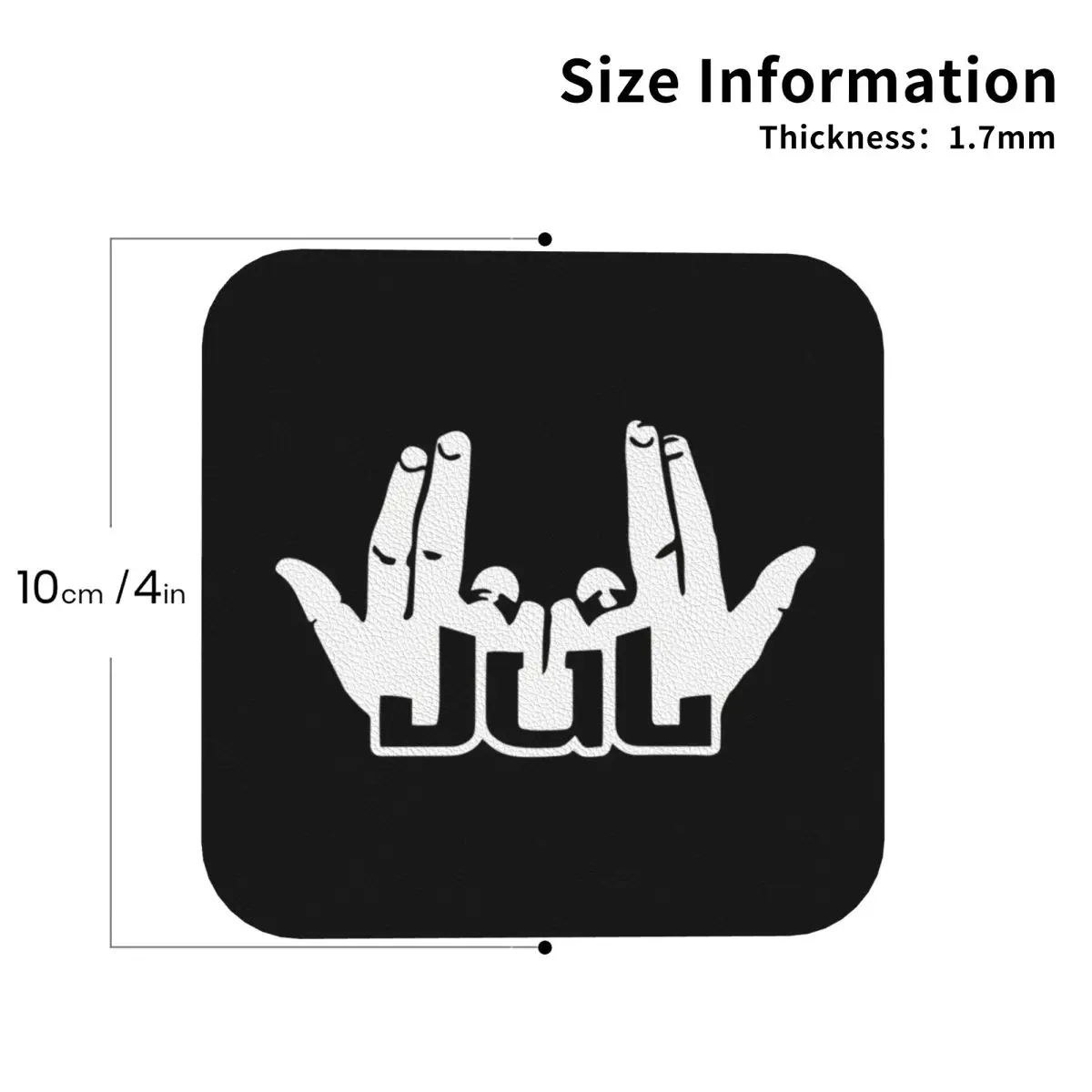 Jul Sign Coasters Kitchen Placemats Waterproof Insulation Cup Coffee Mats For Decor Home Tableware Pads Set of 4