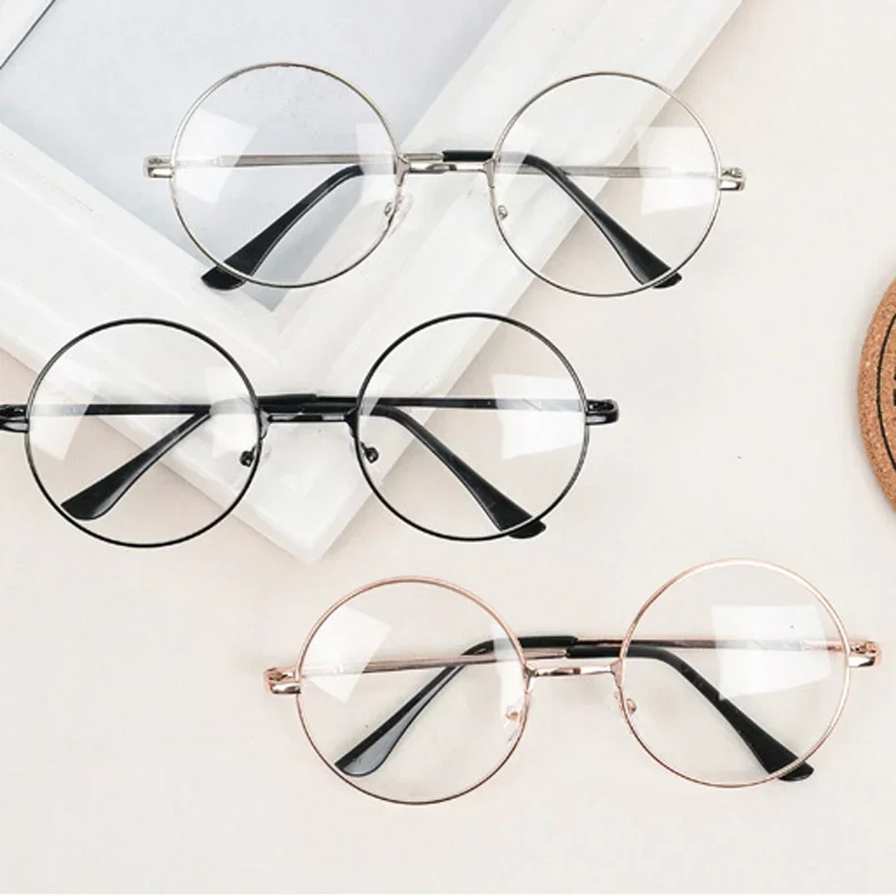 Fashion Vintage Retro Metal Frame Clear Lens Glasses Nerd Geek Eyewear Eyeglasses Oversized Round Circle Eye Glasses