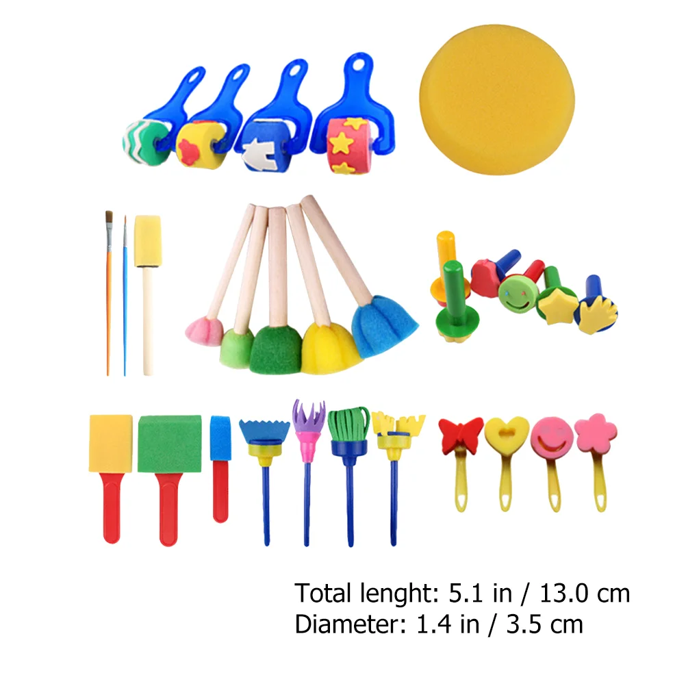 30 Pcs Graffiti Tool Kindergarten Supplies Sponge Paint Kids Kit Plastic Drawing Tools and Craft