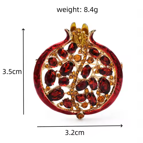 Wuli&baby Red Crystal Pomegranate Plant Brooch Pins For Women Summer Jewelry Gift Bag Suit Accessory - Image 5