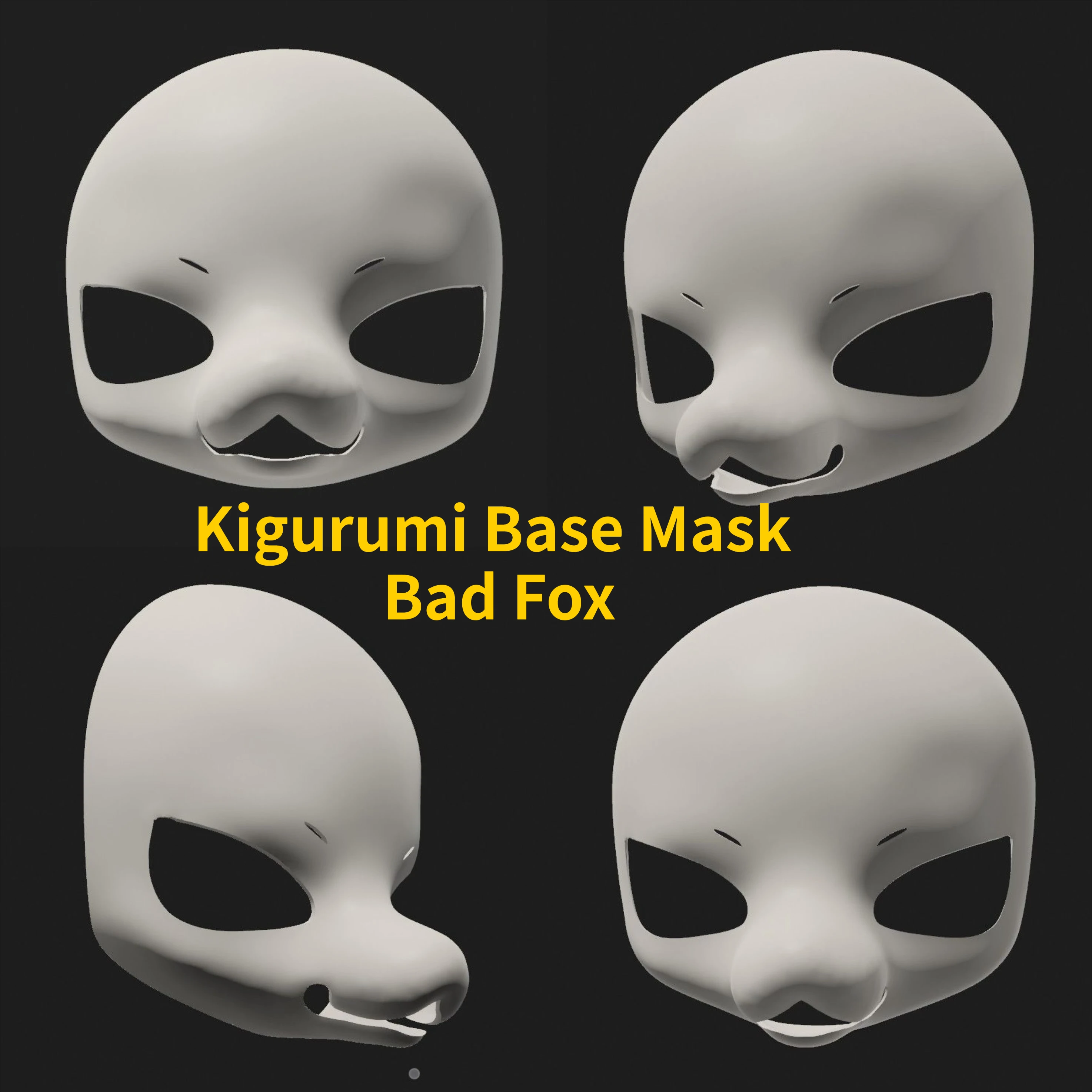 

Kigurumi Base Mask Bad Fox Mid To Long Snout Fursuit Kig Serie Beast Suit 3D Printed Skull Costume DIY Accessories Cosplay Mask