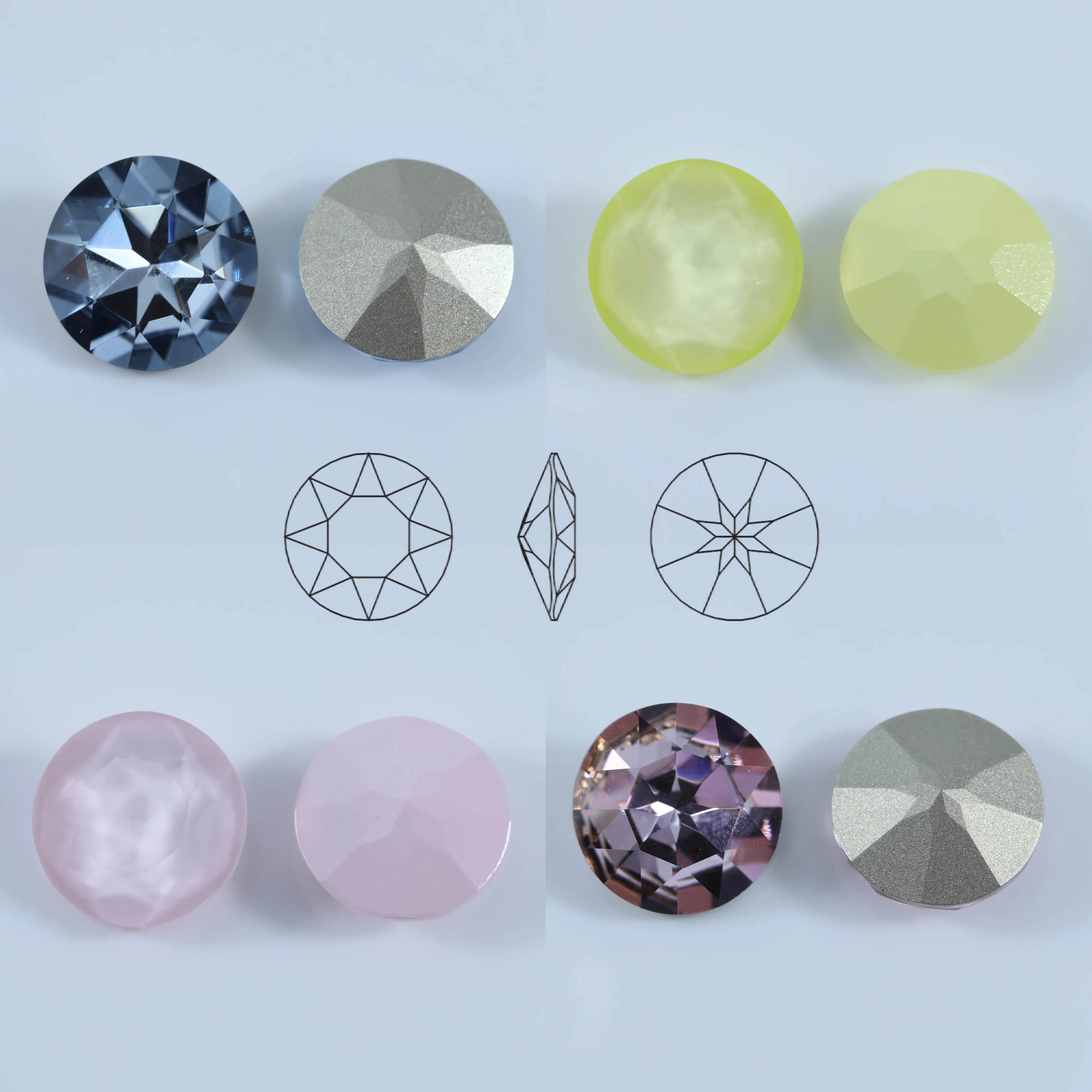 Mokkafarbene Blumen-Schliff-Pointback-Strasssteine aus K9-Kristall für verschiedene Anwendungen wie Nagelkunst, Schmuck, Kleidung, Handyhüllen und DIY-Projekte. – Detail 5