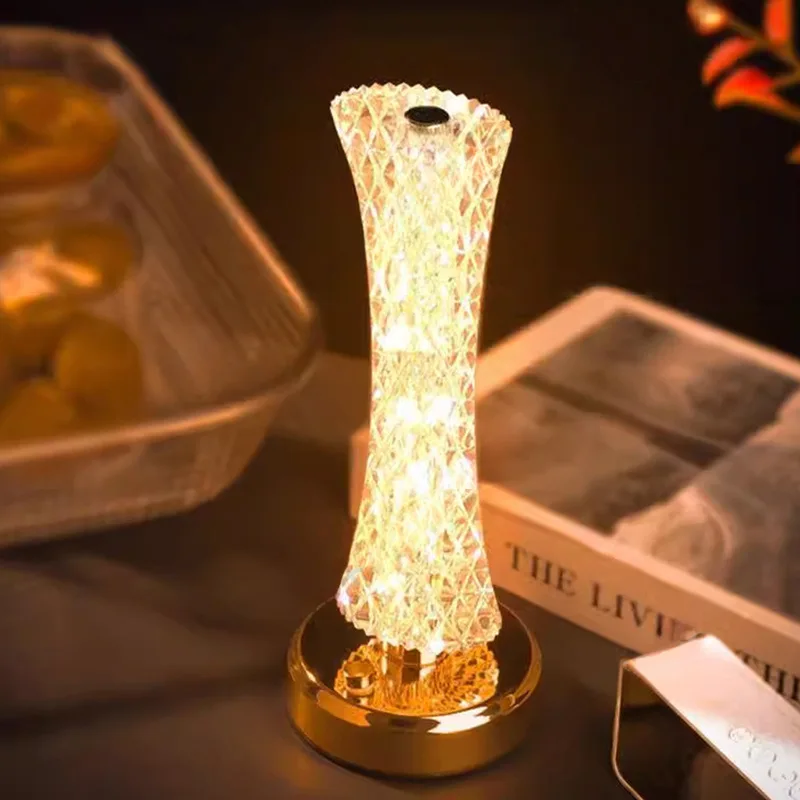 

Small waist crystal table lamp ultra-high-end luxury bedroom crystal night light creative atmosphere lamp