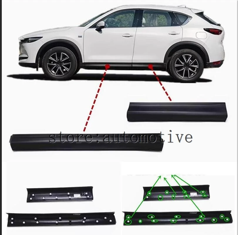 2017- 22 23 2024 para Mazda CX5 Protector de alféizar de parachoques trasero moldeado lateral del cuerpo molduras laterales decoración de puertas laterales