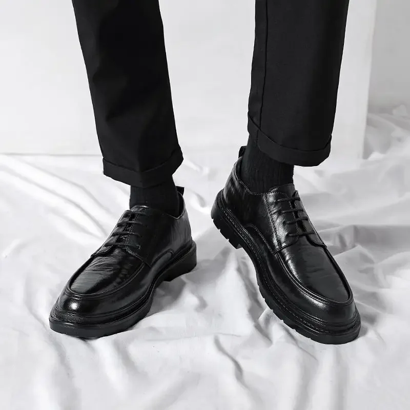 Party Comfortable Suit Business Formal Wear Leather Shoes Men's Casual Vintage Brogue Men's Shoes Boys Soft