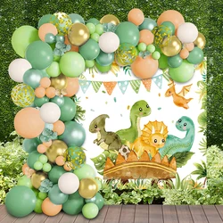 Dinosaur Balloon Background Cloth Set Jungle Dinosaur Theme Birthday Party Decoration Kids Baby Shower Party Supplies Backdrop