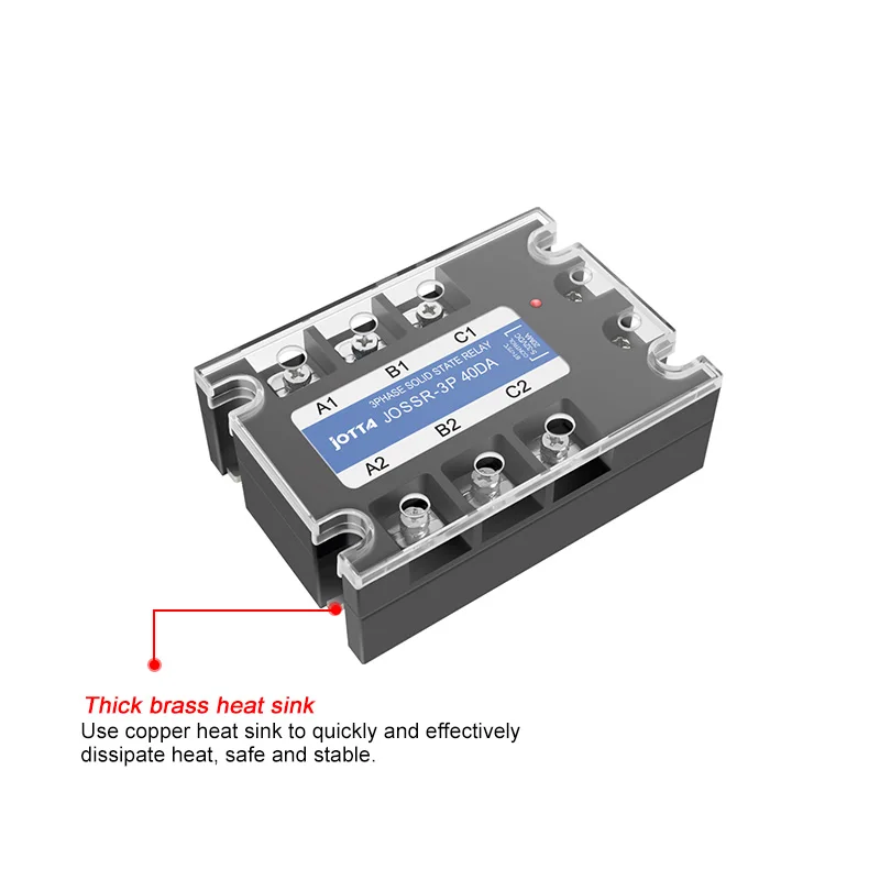 3 Phase 10A 25A 40A 60A 80A 100A 200A Three Phase SSR 3-32V DC Control 24-480V AC Solid State Relay SSR AC Three DC-AC