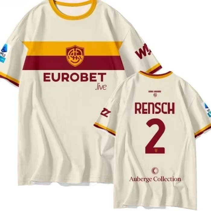 26-27 Saison Roma Team Auswärtstrikot 3D-Digitaldruck Schnelltrocknendes Kurzarm-T-Shirt für männliche Fans mit Familien-Matching – Detail 12