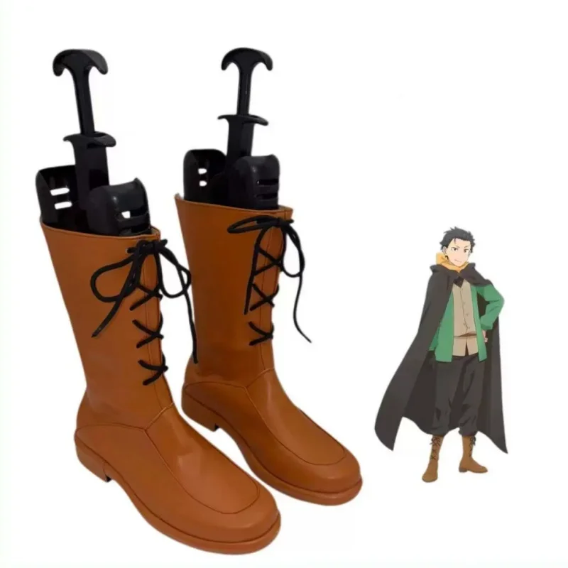 Re:Life in A Different World From Zero Natsuki Subaru Cosplay Shoes Brown Boots Halloween Party Costume Accessories Props Made