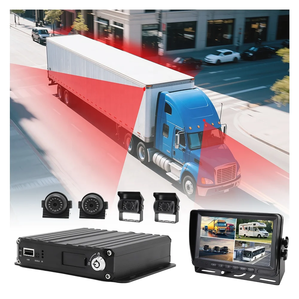 Heavy Duty Truck Bus 4G Mobile DVR AHD 4 Channel 360 Bird View System Car Security Video Recorder 8 Channel