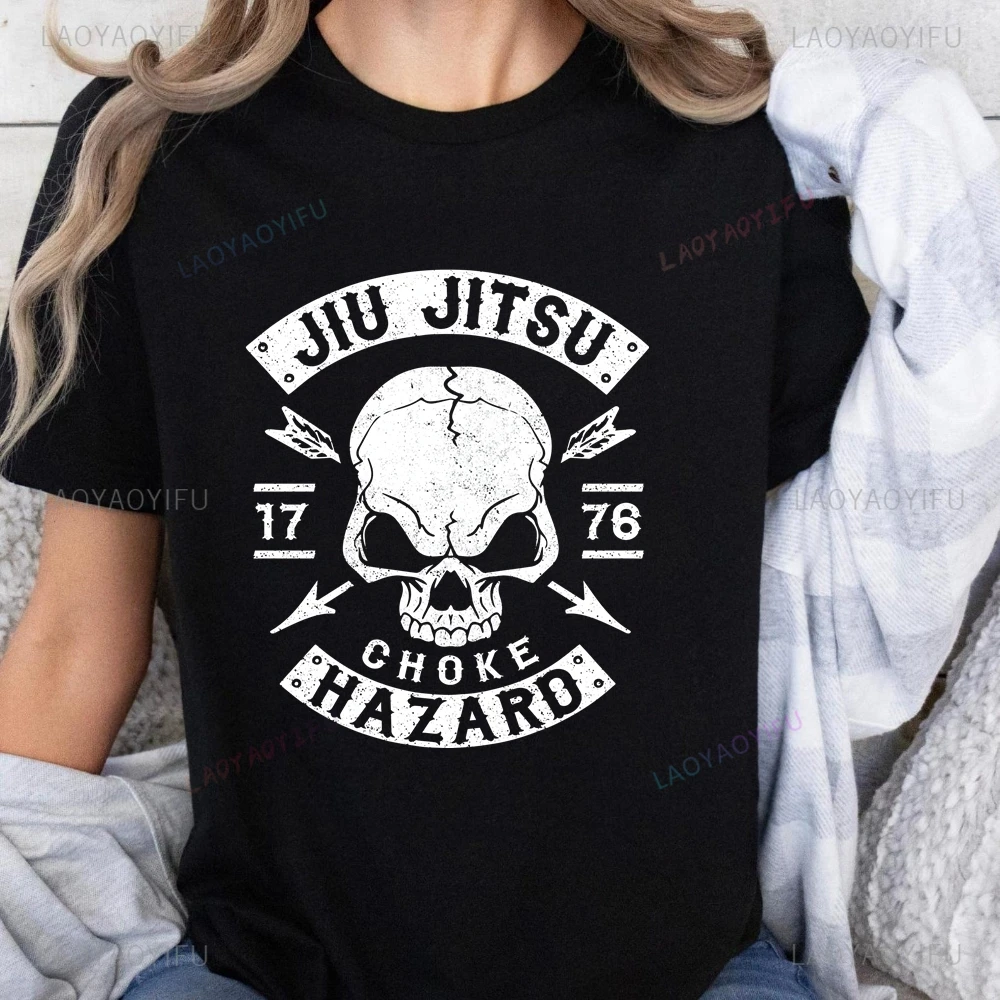 JU JITSU CHOKE DEALER Printed T-shirt Top Jiu-jitsu Fans Trend Harajuku Short Sleeve Unisex Shirt Pattern Large T-shirt