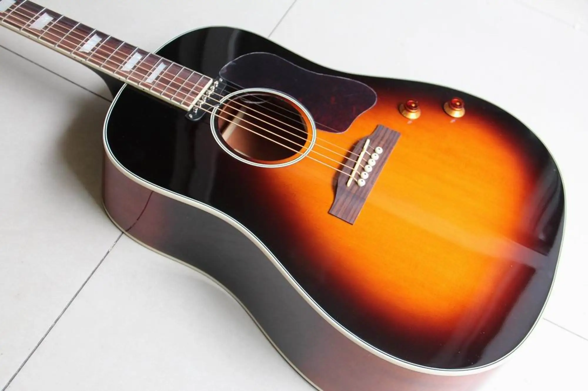 Free Shipping New J160 Acoustic Electric Acoustic Guitar In Vintage Sunburst 120110