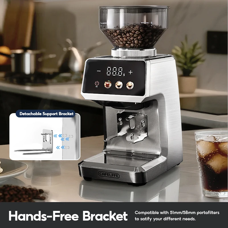 CafeLffe Automatic Coffee Mill Electric Coffee Grinder with 35 Gears for Espresso American Coffee Pour Over Visual Bean Storage