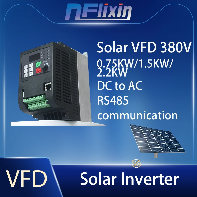 Solar VFD 380V 1.5kw/2.2kw/4kw/5.5kw/7.5kw/11kw 380V MPPT Multi-Functional Frequency Solar Inverter, DC-AC Drive For water pump