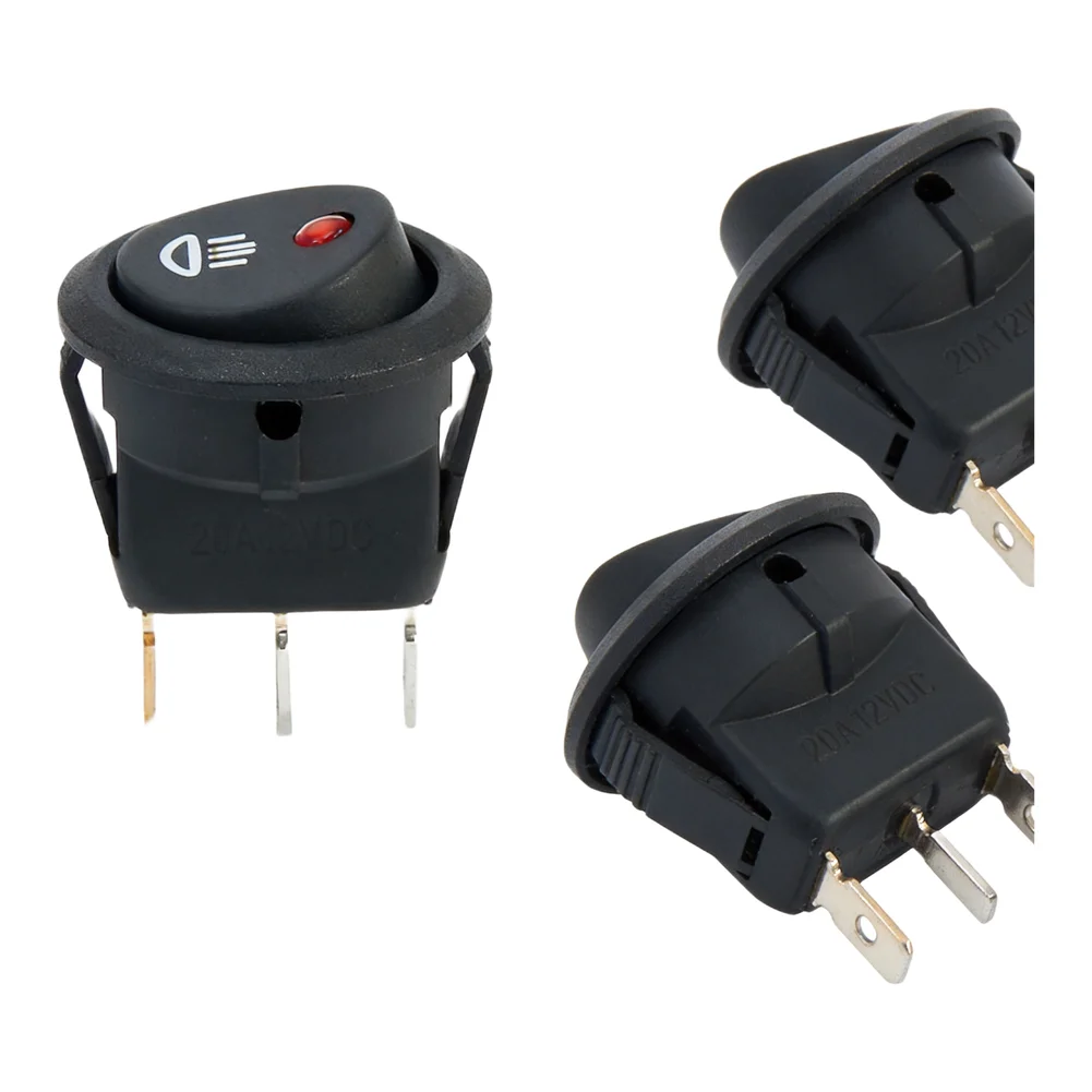 Automotive 12V On Off Rocker Switch Kit with Red LED Indicator Symbol Compatible with Car Truck Van Fog Lights